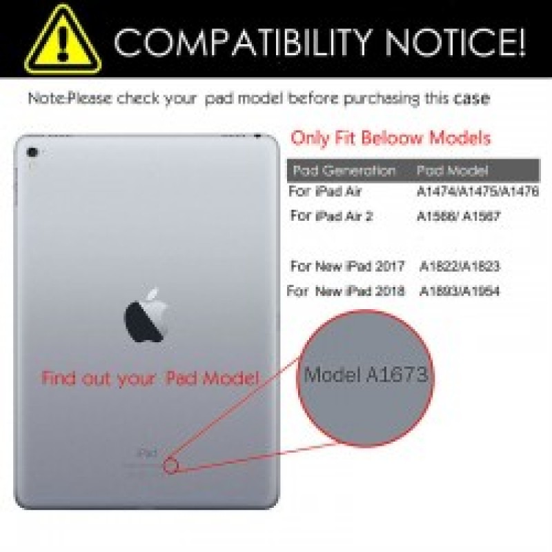Case for iPad 2017 2018 9.7" Tablet Cover Auto Sleep Wake Up for iPad Air 1 2 5/6th #22956531