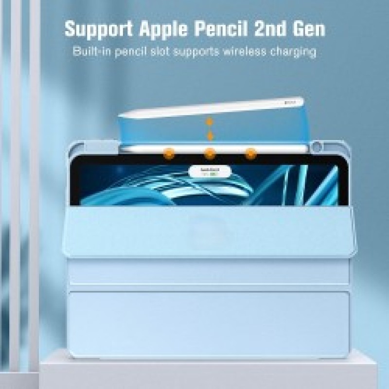 For 2020 iPad Air 4 Case 10.9" Magnet Case Built-in Wireless Charging Pencil Holder Cover 